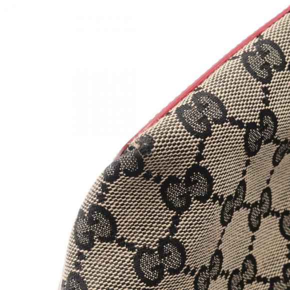 GUCCI GG Canvas Tote Bag Leather Women's Beige Black Red 002 1098 - Picture 11 of 11